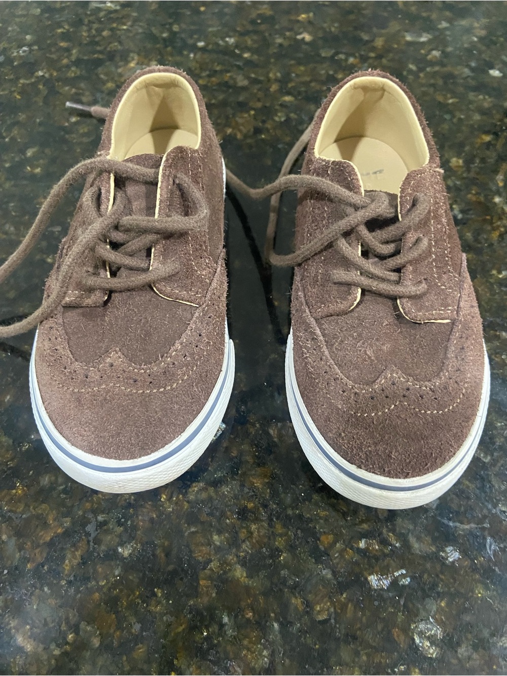 Janie and Jack Brown Suede Wingtip Sneakers